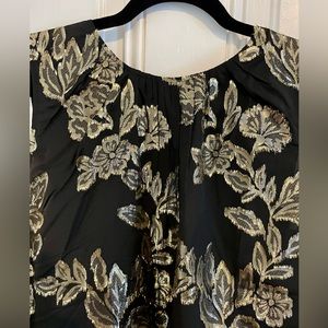 Ann Taylor Floral Jacquard Shirred Tank • sz. Small